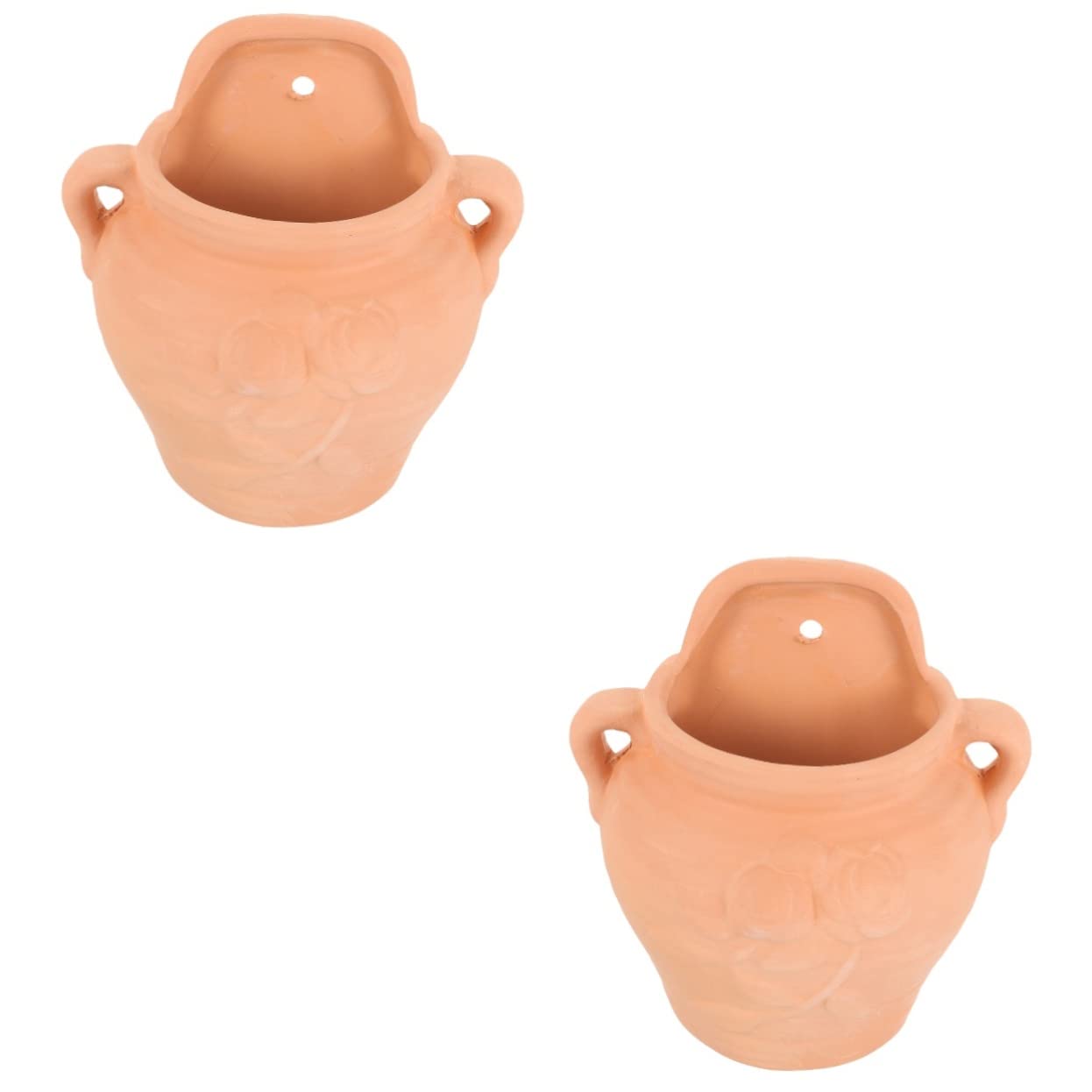 POPETPOP 2pcs Hanging Wall Planter Pottery Succulent Indoor Outdoor Garden Balcony Wall Mounted Flower Pot Flower Pot Tilted