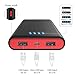 Portable Charger 40800mAh Power Bank with 3 Built-in Cable,25W PD USB C in&Out Power Bank Fast Phone Charging,QC4.0 LED Display Portable Battery Pack Compatible with iPhone 16/15,Galaxy Android-Red
