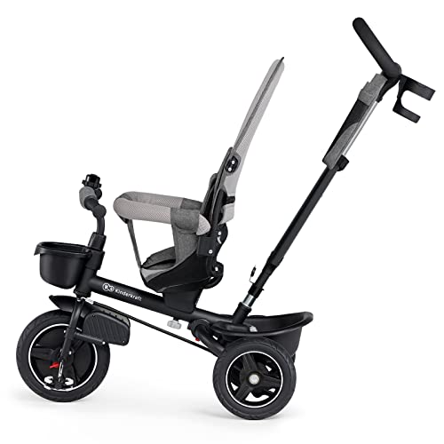 Kinderkraft SPINSTEP Triciclo bambini dai 9 Mesi con Maniglione, Cappottina impermeabile con filtro UPF50+, Pieghevole, Seduta girevole a 360 gradi, Grigio - 11