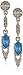 Downton Abbey "Boxed" Silver-Tone Aquamarine and Crystal Drop Earrings