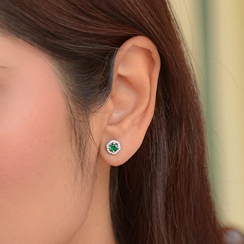 Ornate-Jewels-925-Silver-Studded-Green-Emerald-and-American-Diamond-Stud-Earrings-for-Women-and-Girls-With-Certificate-of-Authenticity-925-Stamp-Life-time-Warranty