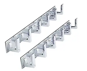 PROMIXO Premium Stainless Steel 6 Pin Cloth Hanger Wall Mounted Bathroom Cloth Hanger,Coth Wall Hook,Door Hooks Rail for Hanging Keys,Clothes,Towel (Pack of 2)