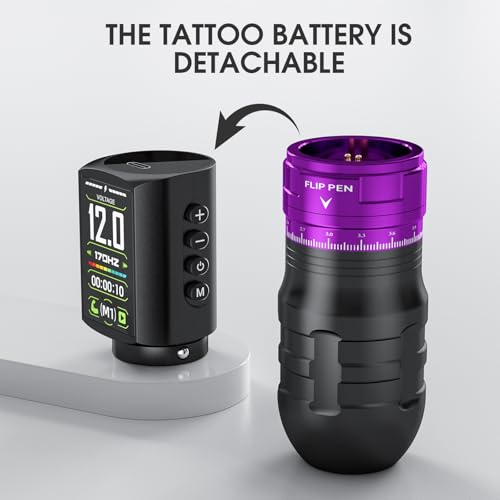 Tattoo Gun, effeer 2300mah Tattoo Kit with 7 Adjustable Voltage & 2 Working Modes, 30ml Black Tattoo Ink, 20 Tattoo Needles & Transfer Paper, Tattoo Kit For Beginners Complete Set EF-TKE754A-4 — view 6
