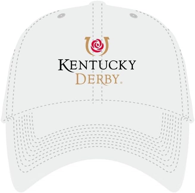 Desert Cactus Kentucky Derby Baseball Hat Churchill Downs Horse Racing Derby Day Embroidered Baseball Cap Adjustable Cloth Strap Adult (Style C1, White)