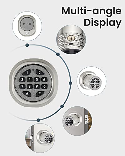 Smart Door Knob With Keypad, Electronic Keyless Entry Door Lock, 3S Auto Lock, Anti-Slip Handle, Waterproof, Anti-Peeping Password, Back Locking Door Knob For Home, Office, Apartments #TOP4
