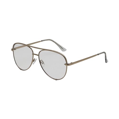 Image of Mad Shade Fashion Aviator Optical Glasses for Men & Women, Trendy Classic Gold Metal Frame Clear Lenses, Lightweight Durable Eyewear