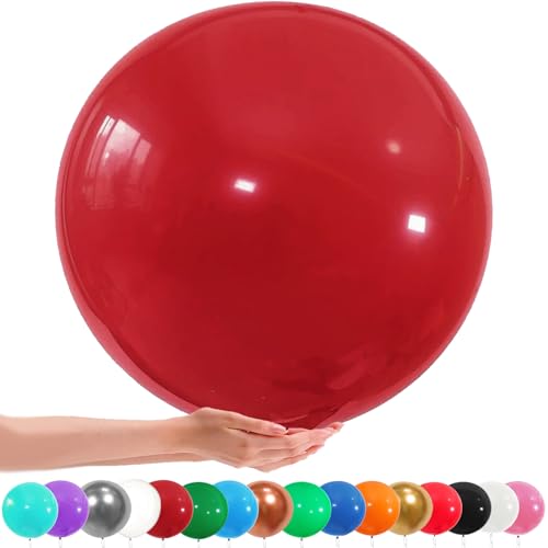 LUKIUP 90 CM Große Luftballons, 6 Stück tiefrot Luftballon XXL, 36 Zoll Ballons, 90 CM Grosse tiefrot Luftballon, riesen luftballons für Halloween, Geburtstage Hochzeiten, Valentinstag