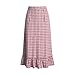 Women's Plaid Maxi Skirts A-Line Ruffle Hem Layer Y2k Flowy Casual Long Skirts Fashion High Waisted Gingham Skirt Red