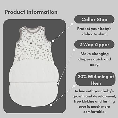 RIESE Baby Sleeping Bag 1.5TOG 100% Cotton, New Born Essential Clothing, Swaddle Blanket With Two-way Zipper, Baby Blanket For Newborn Boy Girl, Newborn Baby Gift, 6-12M Baby (SMALL)