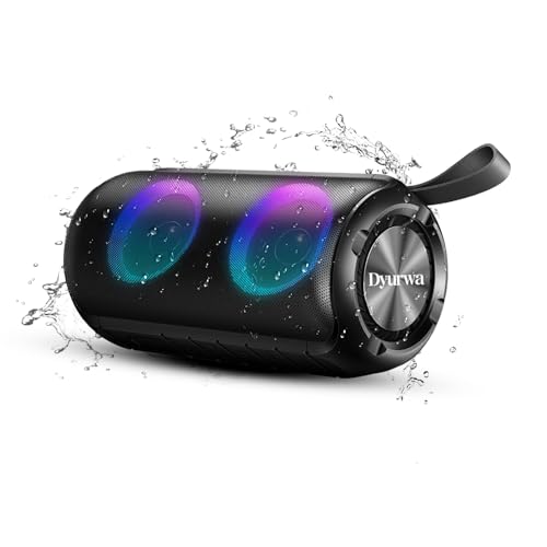 Dyurwa Portable Bluetooth Speaker, 30H Playtime, IPX7 Waterproof, 30W Wireless Speaker with Loud Stereo Sound, Bluetooth 5.3 TWS Pairing, RGB Lights, Music Box for Outdoor, Travel, Party, Gift Ideas