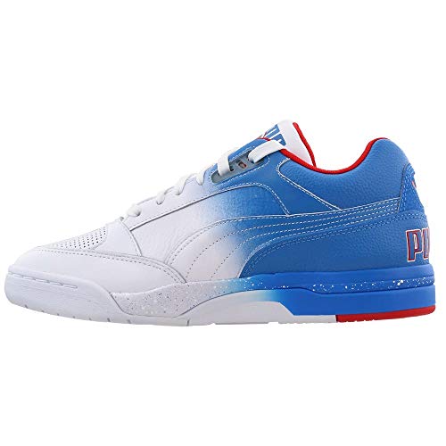 PUMA Puma Unisex-Adult Palace Guard Sneaker, White-Indigo Bunting-High Risk Red, 8.5 M US