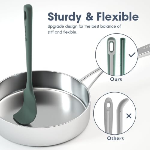 Image of ChefAide 4 Pieces Silicone Spatula Set, Food Grade Rubber Spatula, Upgrade Strong Handle with Ergonomic Grip, Heat Resistant for Nonstick Cookware, Cooking