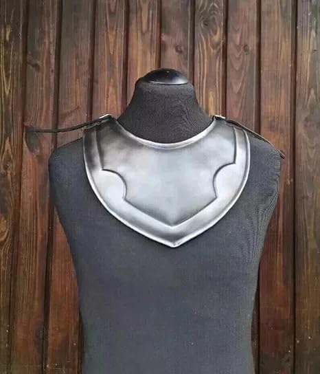Medieval Knight Shoulder Pauldron with Gorget – Gothic Steel Armor for Cosplay, LARP & Renaissance Faire