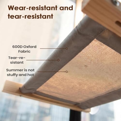 Hamaca para ventana de gatos con cojín suave cama elevada para cajón y mesita de noche 5