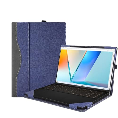 Funda para Vivobook S 15 protectora y desmontable de cuero sintético azul