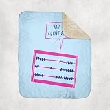 3dRose You Can Count On Me Abacus Cute Love Quotes Sherpa Lined Blanket