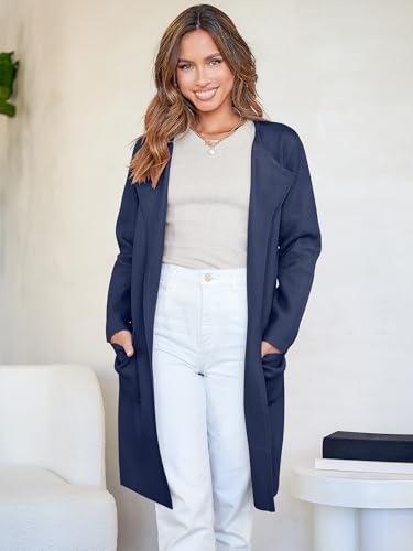 Image of ANRABESS Womens Cardigan Sweater Open Front Knit Long Coatigan Dressy Casual Jacket Coat 2026 Fall Outfits Classy Clothes