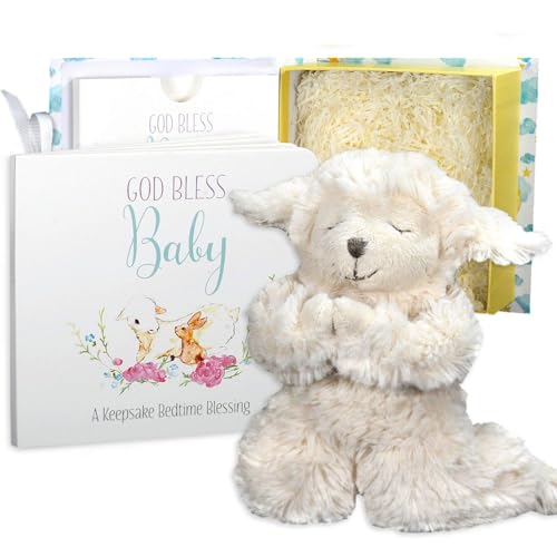 Image of Tickle & Main Baby Praying Musical Lamb and Prayer Book Gift Set in Box, Baptism Gifts for Boys & Girls, Christening Gifts for Girls - Praying Stuffed Animal