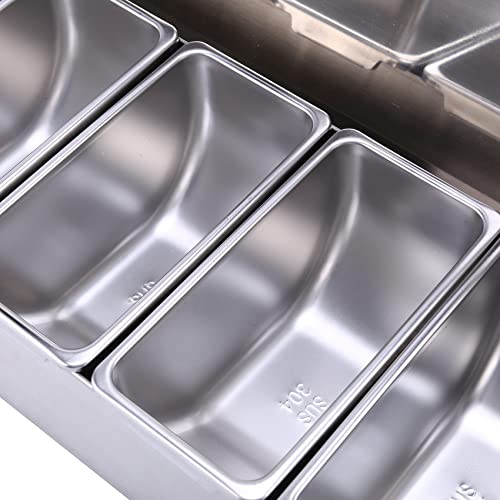 Tanque de condimentos para el hogar de acero inoxidable con tapas protectoras higiénicas 8