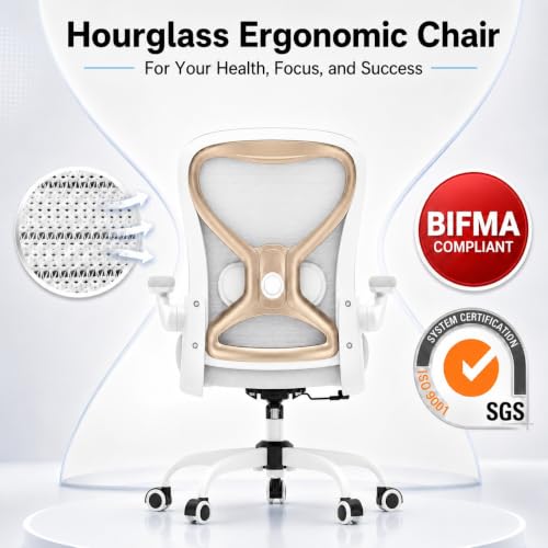 Image of Ergonomic Home Office Chair, 4-Way Lumbar, Thick Cushion, 330LBS