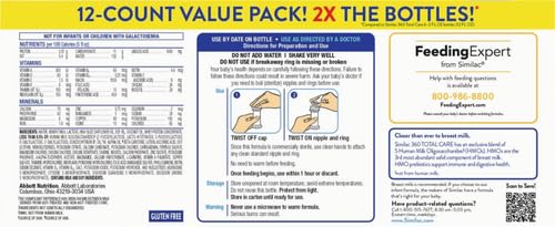 Image of Similac 360 Total Care Infant Formula,Has 5 HMO Prebiotics,Our Closest Prebiotic Blend to Breast Milk,Non-GMO,‡ Baby Formula,Ready to Feed,2-fl-oz Bottle,(Pack of 48)