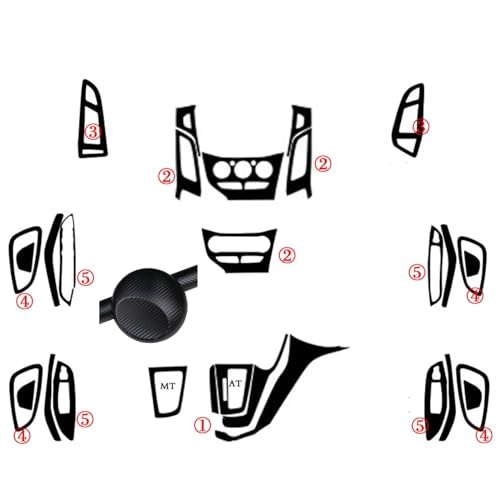 Autocollants 3D carbone Ford Focus 2012-2014 relooking habitacle auto