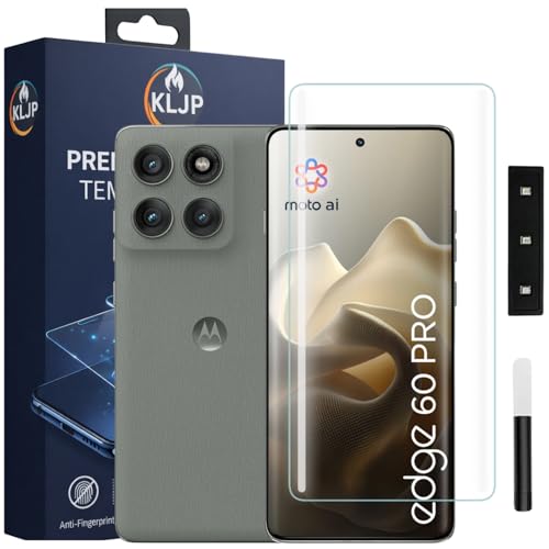 Image of KLJP Premium HD+ UV Tempered Glass Screen Protector For Moto Edge 60 / Moto Edge 60 Pro (Pack of 1) Full Adhesive UV Curved Screen Protector Case Friendly HD Clarity with installation kit