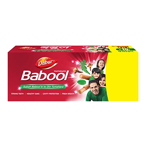 Image of Dabur Red Gel Toothpaste 300g (150g x 2, Pack of 2) Dabur Babool Ayurvedic Toothpaste -300g