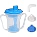Ehucon dysphagia regulating drinking cup for elderly with difficulty swallowing,with 5cc and 10cc sip cup,assistive devices liquids only,No thickener is Used (Transparent-Blue,Pack of 1 PC)