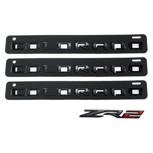 Image of 4X 2021 +Colorado ZR2 Emblems Badge 3D Door Tailgate Nameplate Logo Decal Replacement for Colorado (Gloss Black)