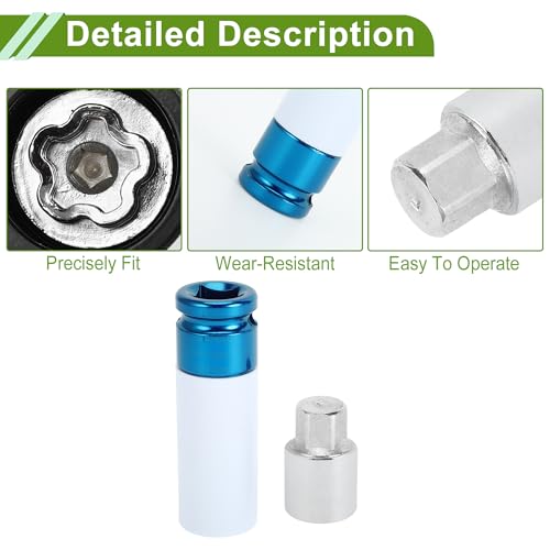 Image of Wheel Lock Lugnut with Adapter for Toyota Wear-resistant Anti-theft Screw Nut Removal Key Socket Type F 1Set