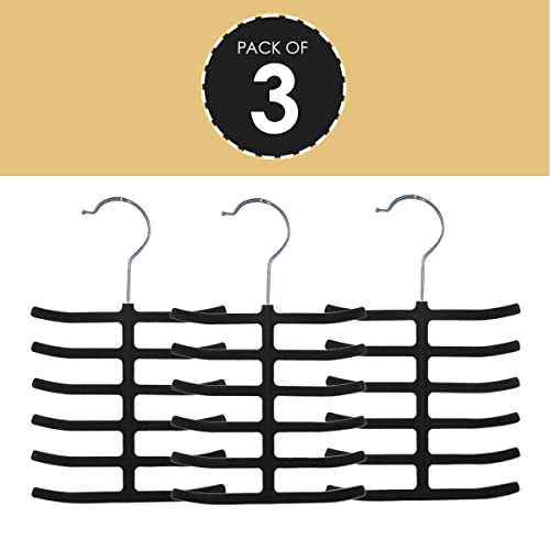 Home Basics FH01149 3-Pack Non-Slip Organizer Rack 3 Pack Velvet Tie Hanger thumb #4