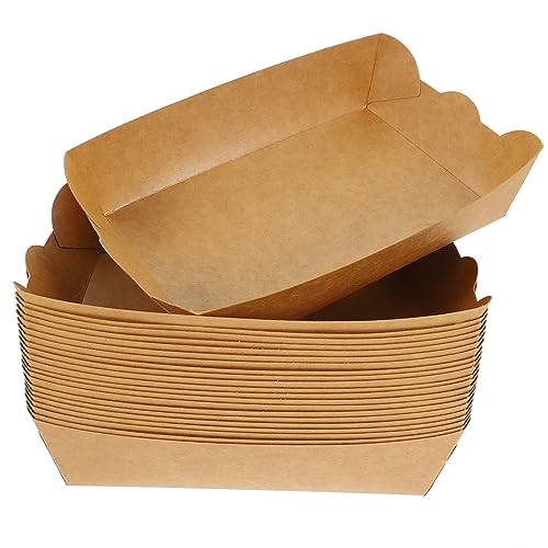 Garneck 100pcs Boxes Oil Paper Snack Holders Food Packing Boxes for Fried Foods for Parties Picnics and Home Use Open Design for Easy Serving