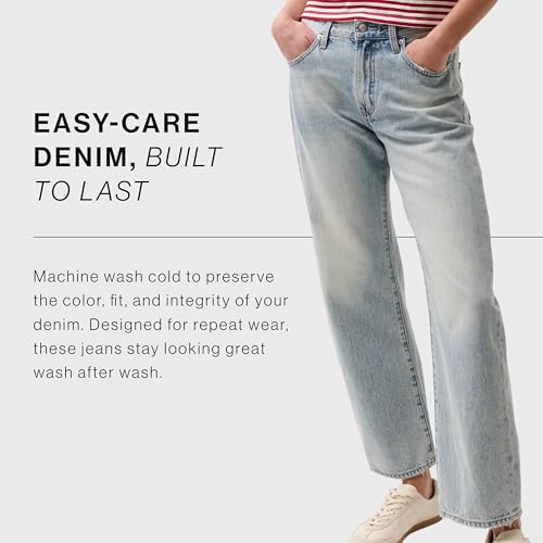 Image of PISTOLA - Lexi Mid Rise, Signature Bowed Straight Jeans - Light Denim Jeans