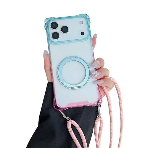 TRIPLE RIVER�EFor iPhone17 Pro�X�}�z�V�����_�[ �P�[�X �N���A �J�o�[ ���� �V�����_�[�X�g���b�v ���|���x���g�t�� �������߉\ ��̌^�����O�t�� �X�^���h�@�\ �O���f�[�V���� iPhone ������� �A�C�t�H��17�v��(�u��