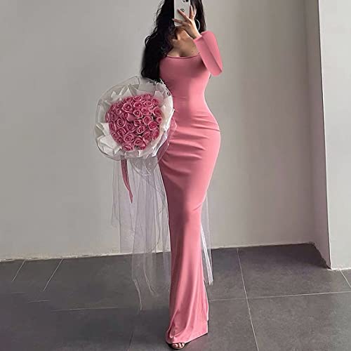 Image of Womens Spaghetti Strap Bodycon Backless Maxi Dress
