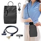 strapper ストラポ スマホショルダー スマホポーチ スマホバッグ (ブラック,やわらかストラップ＆ホルダー)