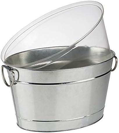 Bewitched Bañera para Bebidas, 11 litros, Bandeja de Zinc, Enfriador de Bebidas,Enfriador de Botellas de Acero Inoxidable, 40 x 28 cm, Altura 22 cm (Zinc)