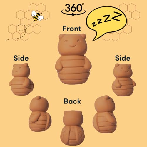 Image of Sifri 3D Brown Sugar Keeper 2-in-1 Set - Terracotta Clay Bee & Spoon Saver Softener - Cute Kitchen Storage & Freshness Holder for Sugar - Gift for Bakers (1, Bee and Spoon)