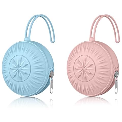 senbowe 2 Pack Silicone Pacifier Holder Case, Newborn Baby Portable Silicone Pacifier Case Cover Pouch for Diaper Bag, Silicone Pacifier Container Case Boys & Girls Cover