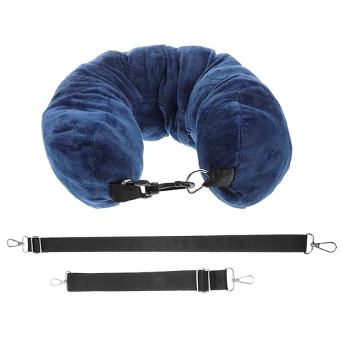 Almohada cuello ajustable algodón 91.5x17.5x0.6 cm azul miniatura 1