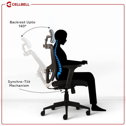 Image of CELLBELL Leo Series Flash Ergonomic High Back Fabric Office Chair /Gaming /Computer /Cyber Chair with 3D Arm Rest and Moulded Foam Seat (Apple Red)
