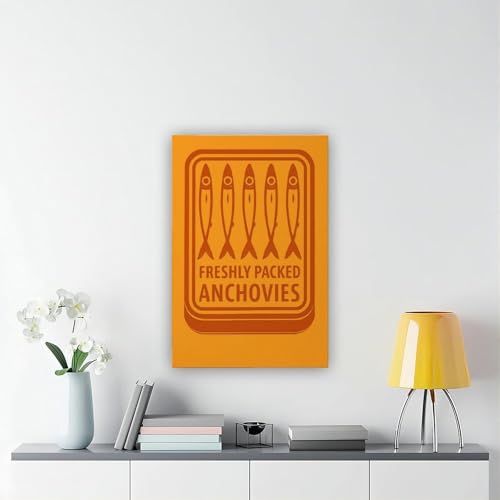 Poster anchois orange rétro sur toile de qualité supérieure pour bureau - 6