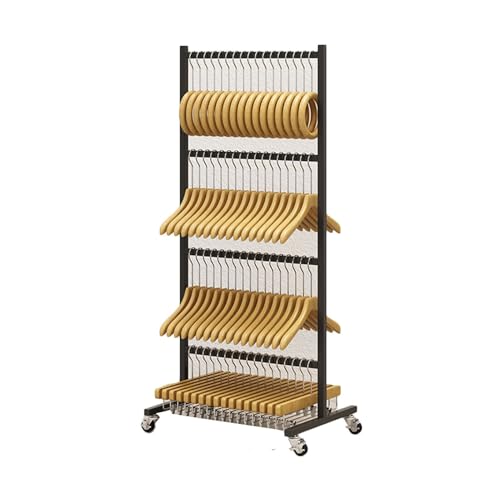 Chariot de rangement pour cintres en métal empilable pour grand dressing