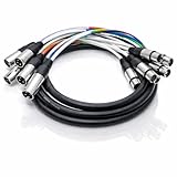 Seismic Audio - SARLX-6x10-6 Channel XLR Colored Mutil-Patch Snake Cable 10 Feet - Shielded Audio Frequency Control Cable Snake 10'