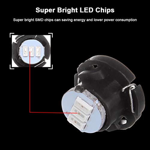 Cciyu Red T5/T4.7 Neo Wedge 3 Smd A/C Led Light Bulbs Instrument Panel Indicator Lamp,10 Pack #TOP3