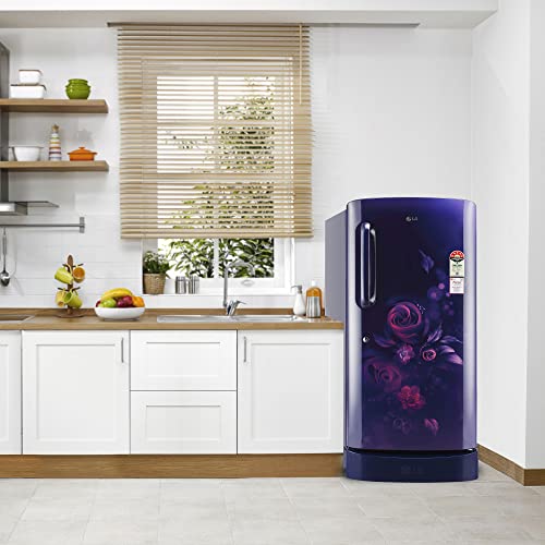 Image of LG 215 L 3 Star Direct-Cool Single Door Refrigerator (GL-D221ABED, Blue Euphoria, Base stand with drawer & Fast Ice Making, 2022 Model)