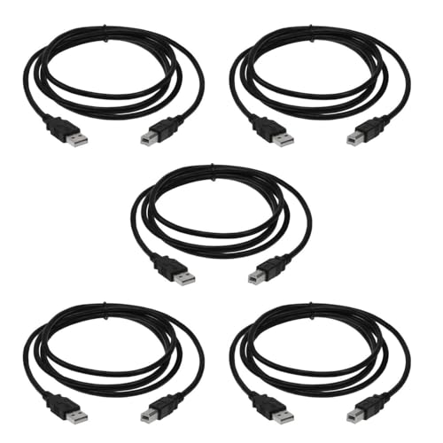 Image of ATEVON USB 2.0 Printer Cable 1.5M Type A Male to Type B Male Heavy Shielded High-Speed Data Transfer Cord for PC, Laptop, Samsung, Canon, HP, Epson, Scanner - Black