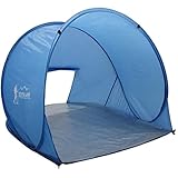 Enero Camp Tienda de campaña autoplegable para la playa, para 2 personas, toldo impermeable y resistente a los rayos UV, protección solar con bolsa de transporte, 145 x 100 x 100 cm, color azul