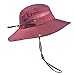 Produktbild QIjinlook Sonnenhut Breiter Krempe Eimer Mesh Cap Bucket Hat Outdoor Angeln Hüte UV Schutz Hut Breiter Krempe Angeln Kappen Faltbare Hut Doppelseitige Unisex Damen Herren (Wassermelonenrot)